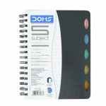Doms 5 Subject Notebook | Hi- Bright 70 GSM paper | Wiro Binding | Poly Cover | Pen Holder On Back Cover | 300 Pages