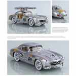 FEXXA 1:24 Scale Ben-Z 300SL Die-Cast Metal Car with Sport car Openable Doors Light and Sound,Pull Back Function Indoor Outdoor Toy for Kids (Silver)