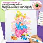 Ohuhu Alcohol Markers 48 Colour Double Tipped Chisel&Fine Alcohol-Based Art Marker Set For Kids Adults Coloring Illustration Great Value Pack For Students Art Class Better Designed Grip|Assorted