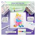 Ohuhu Alcohol Markers 48 Colour Double Tipped Chisel&Fine Alcohol-Based Art Marker Set For Kids Adults Coloring Illustration Great Value Pack For Students Art Class Better Designed Grip|Assorted