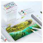 Ohuhu Alcohol Markers 48 Colour Double Tipped Chisel&Fine Alcohol-Based Art Marker Set For Kids Adults Coloring Illustration Great Value Pack For Students Art Class Better Designed Grip|Assorted