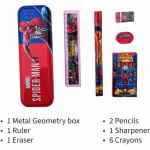Qurbat Spiderman Printed Geometry Box For Girls/Kids/boys Stationary Set Geometry Box (Multicolor)