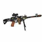 Atha Combat Military Mission Machine Plastic Gun Toy with Led Flashing Lights and Sound Effects for Kids (Army Green)