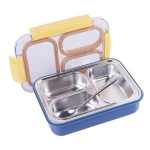 Lunch Box Sealed Leakage Proof Stainless Steel with Cutlery 3 Containers Lunch Box (710 ml, Thermoware)
