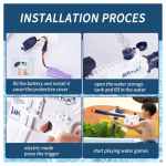 Blue M416 with Duel Batteries Electric Water Gun for Pool | for Kids Age 6 7 8