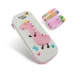 ZipperZoo Cute Dino Pencil Pouch - 3D Adorable Pencil Case with Multiple Compartments, Perfect Pouches for Girls & Boys