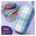 CracklesFabric Pencil Case for Kids - Plaid Series Pencil Pouch,