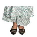 Ladies' Cotton Blend Kurta Pajama Set – Aqua Spiral Buti Design