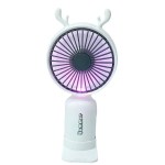 Reindeer Theme Portable Mini Fan with Light - White