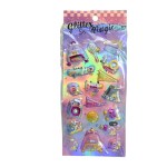 Aesthetic Glitter Puffy Stickers – Set of 5 Colorful Designs
