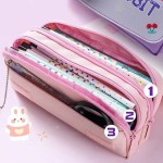 Kids 3D Cartoon Pencil Pouch – Astronaut, Bunny Girl & Rabbit Designs (Blue, Pink, Purple)