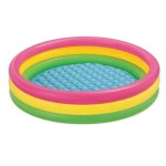 Round Swimming Pool for Kids Portable Baby Bath tub Inflatable Sunset Glow Round Colourful Ring Baby Pool Indoor & Outdoor (Multi Color) | Size 86cm x 25cm